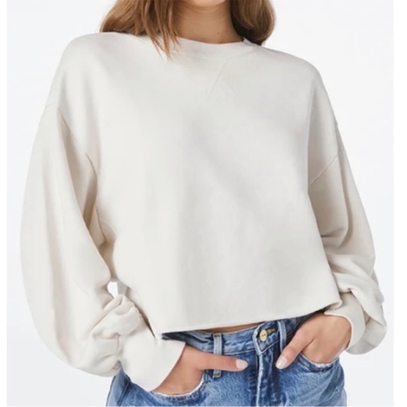 Frame Easy Shirttail Sweatshirt oversized crop size Xxs - Picture 1 of 12
